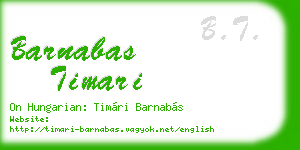 barnabas timari business card